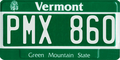 VT license plate PMX860