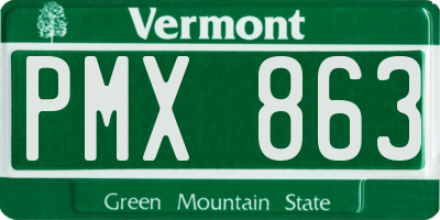 VT license plate PMX863