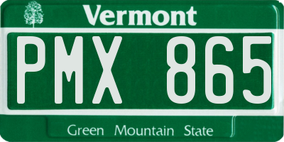 VT license plate PMX865