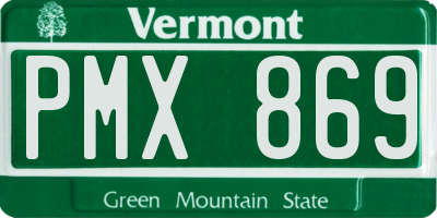 VT license plate PMX869