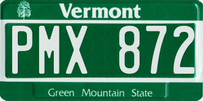 VT license plate PMX872