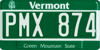 VT license plate PMX874
