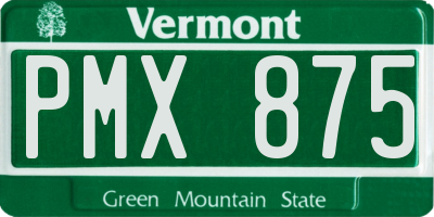 VT license plate PMX875