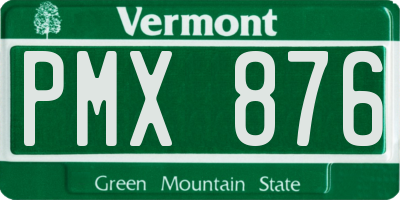 VT license plate PMX876