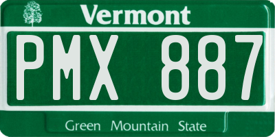 VT license plate PMX887
