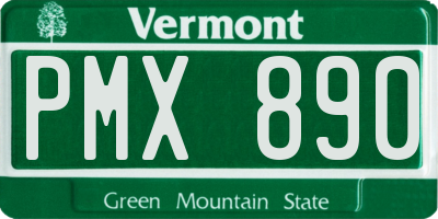 VT license plate PMX890