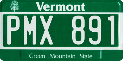 VT license plate PMX891