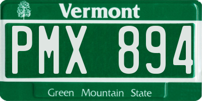VT license plate PMX894