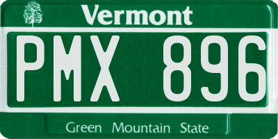 VT license plate PMX896