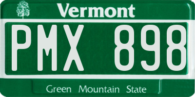 VT license plate PMX898