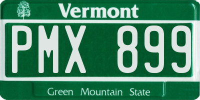 VT license plate PMX899
