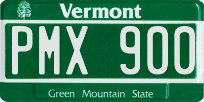 VT license plate PMX900