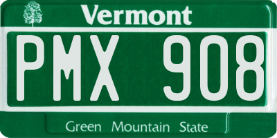 VT license plate PMX908