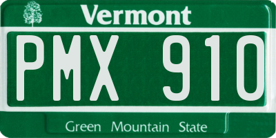 VT license plate PMX910
