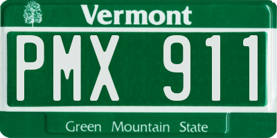 VT license plate PMX911