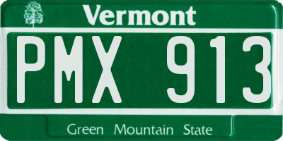 VT license plate PMX913