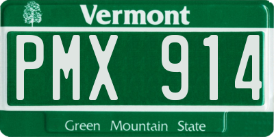 VT license plate PMX914