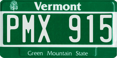 VT license plate PMX915