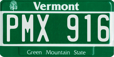 VT license plate PMX916