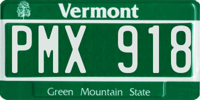 VT license plate PMX918