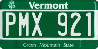 VT license plate PMX921