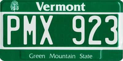 VT license plate PMX923