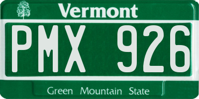 VT license plate PMX926
