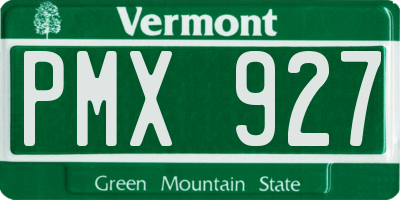VT license plate PMX927
