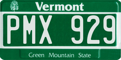 VT license plate PMX929