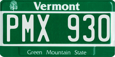 VT license plate PMX930