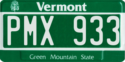 VT license plate PMX933