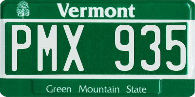 VT license plate PMX935