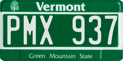 VT license plate PMX937