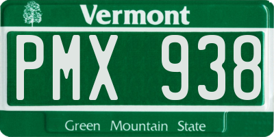 VT license plate PMX938