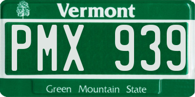 VT license plate PMX939