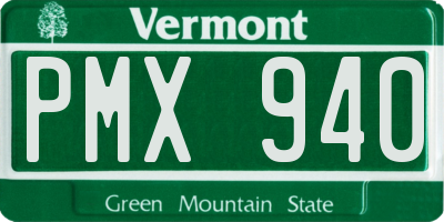 VT license plate PMX940
