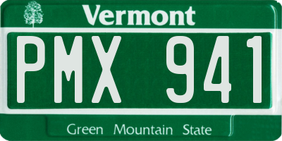 VT license plate PMX941