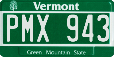 VT license plate PMX943