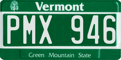 VT license plate PMX946