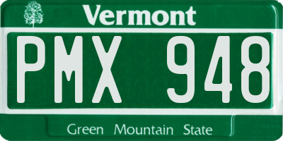 VT license plate PMX948