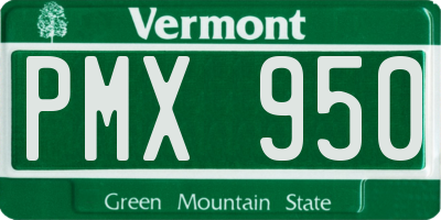 VT license plate PMX950