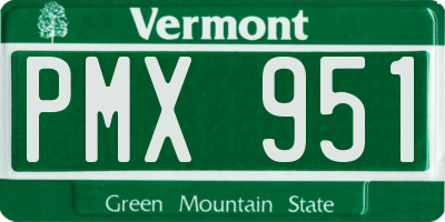 VT license plate PMX951
