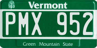 VT license plate PMX952