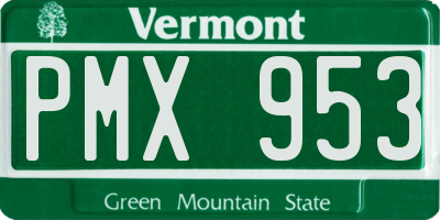 VT license plate PMX953