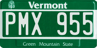 VT license plate PMX955