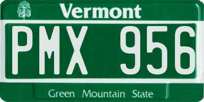 VT license plate PMX956