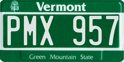 VT license plate PMX957