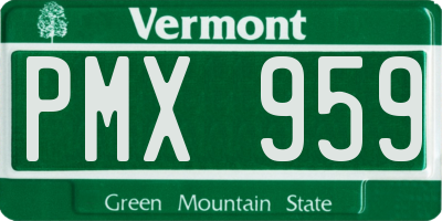 VT license plate PMX959