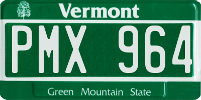 VT license plate PMX964