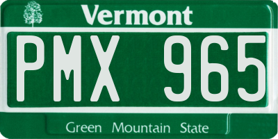 VT license plate PMX965